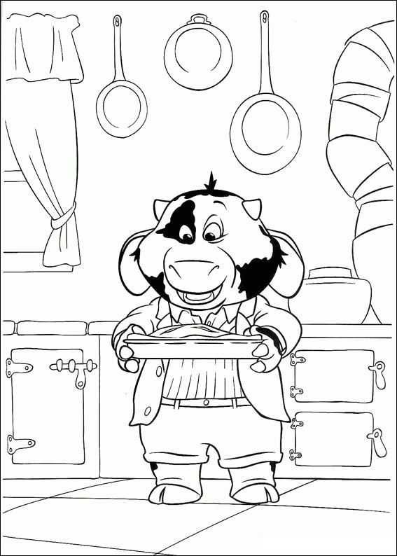 Plansa de colorat cu Aventurile lui Piggley 28 21